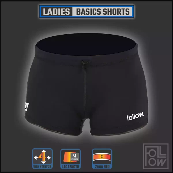 follow-basics-shorts-ladies-Comfort and protection from the elements added weight of our 2mm strength neoprene.