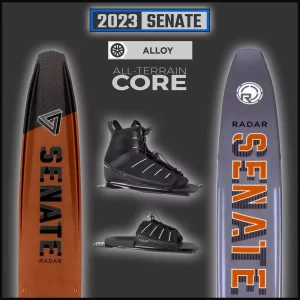 2023-senate-ALLOY-waterski-100% carbon fiber for a consistent flex every time.
