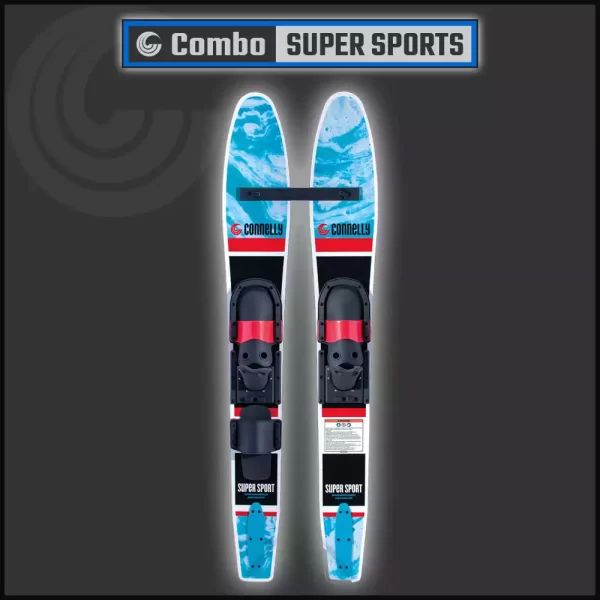 Connelly Super Sport 55 inch Combos have a wide nose and tail make deep water starts easier and the narrow waist keeps the ski lively out on the water.