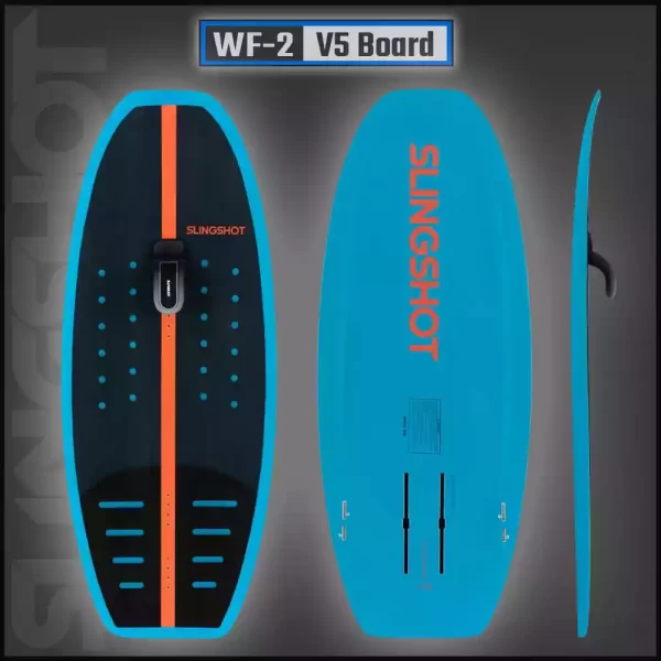 Slingshot WF-2 V5 Foil board features an aggressive nose rocker designed to increase forgiveness when touching back down to the surface.