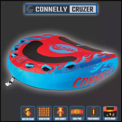 Connelly Cruzer Tube is a fully covered 70 inch, 3 rider deck style tube constructed with a tapered design for increased speed and handling.